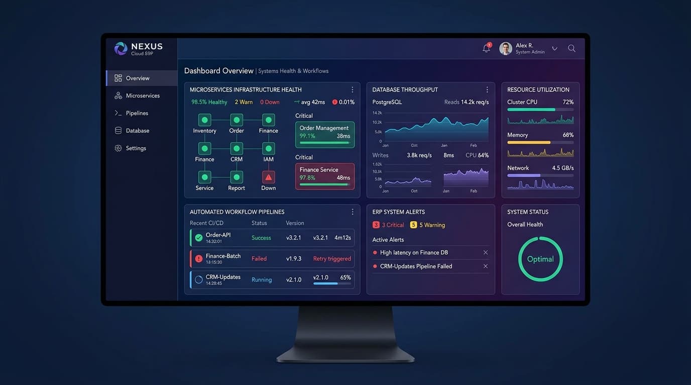 Nexus Cloud ERP & Microservices Core